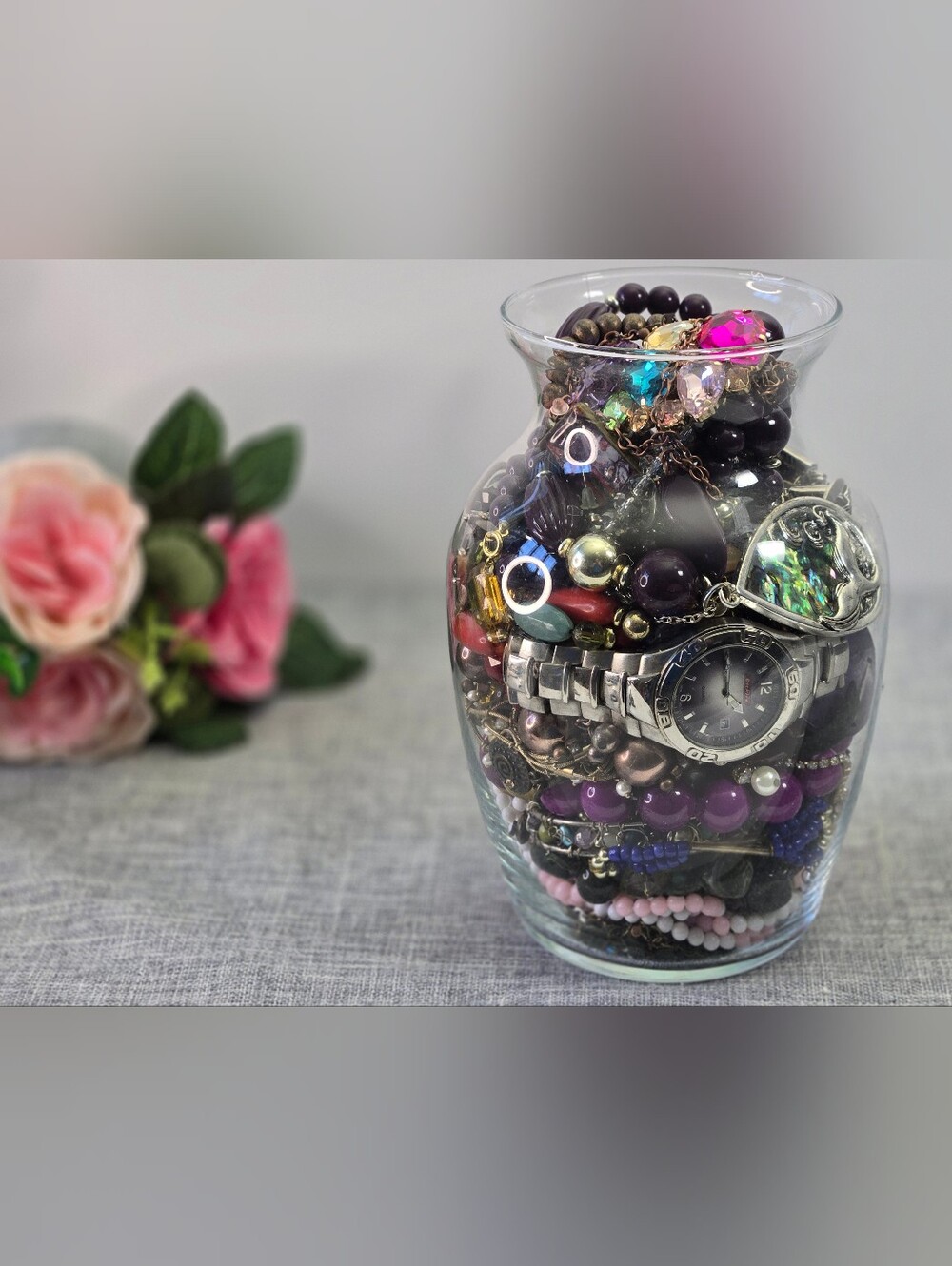 Mistery Costume Jewelry Jar‎ To Wear Or For Parts